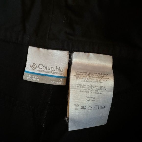 COLUMBIA hiking/ trail stretch pants , color black, with OmniShield size 4 - Picture 4 of 6
